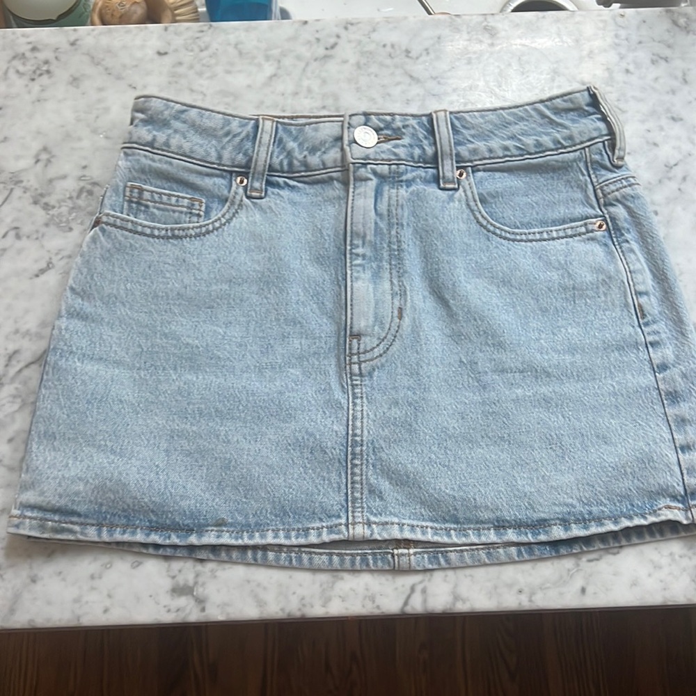 Pacsun light wash jean skirt